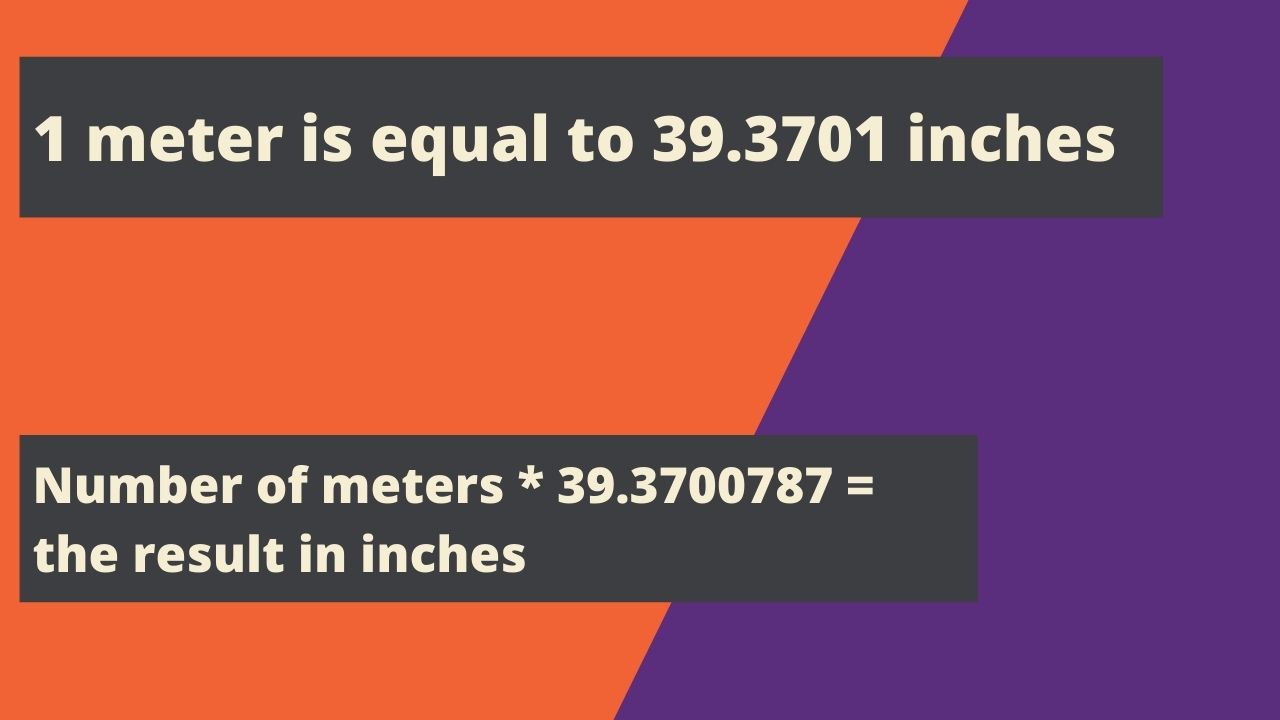 1 meter is equal to 39.3701 inches