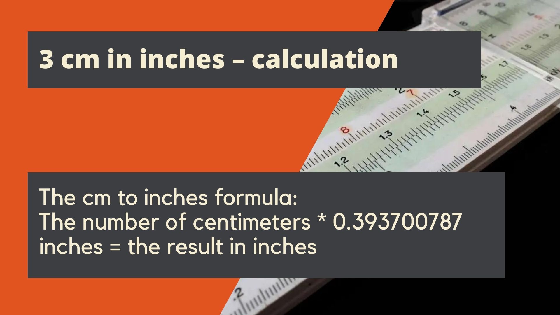 3 cm in inches – calculation