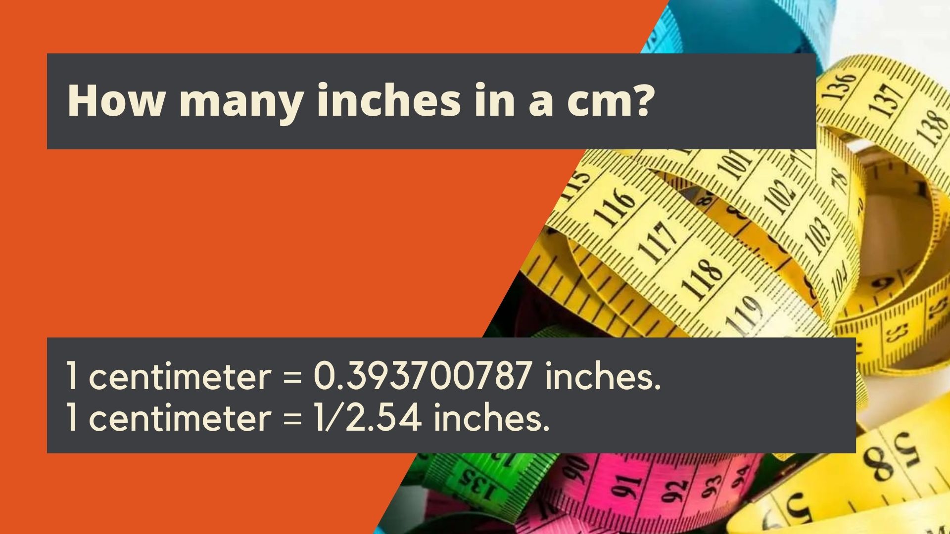How many inches in a cm?