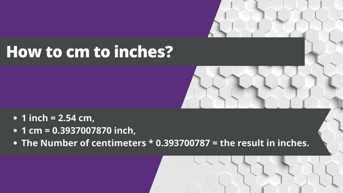 How to cm to inches?