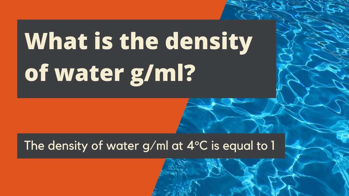 Density of water g/ml