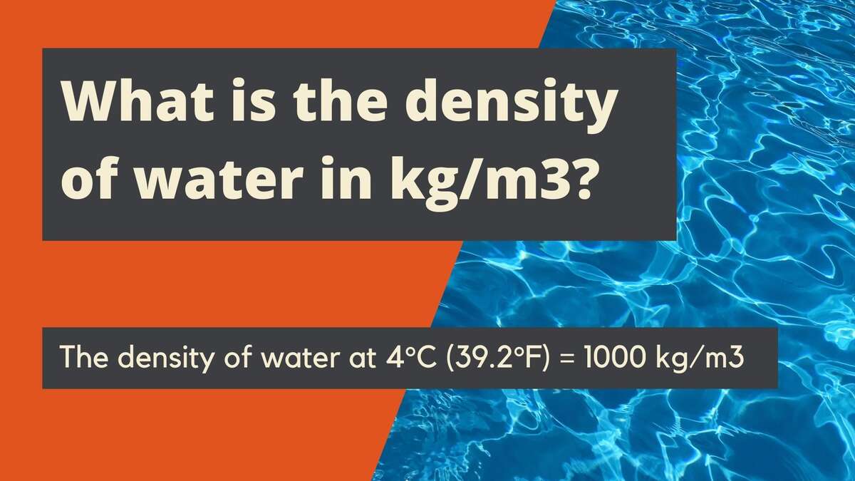 Density of water kg/m3