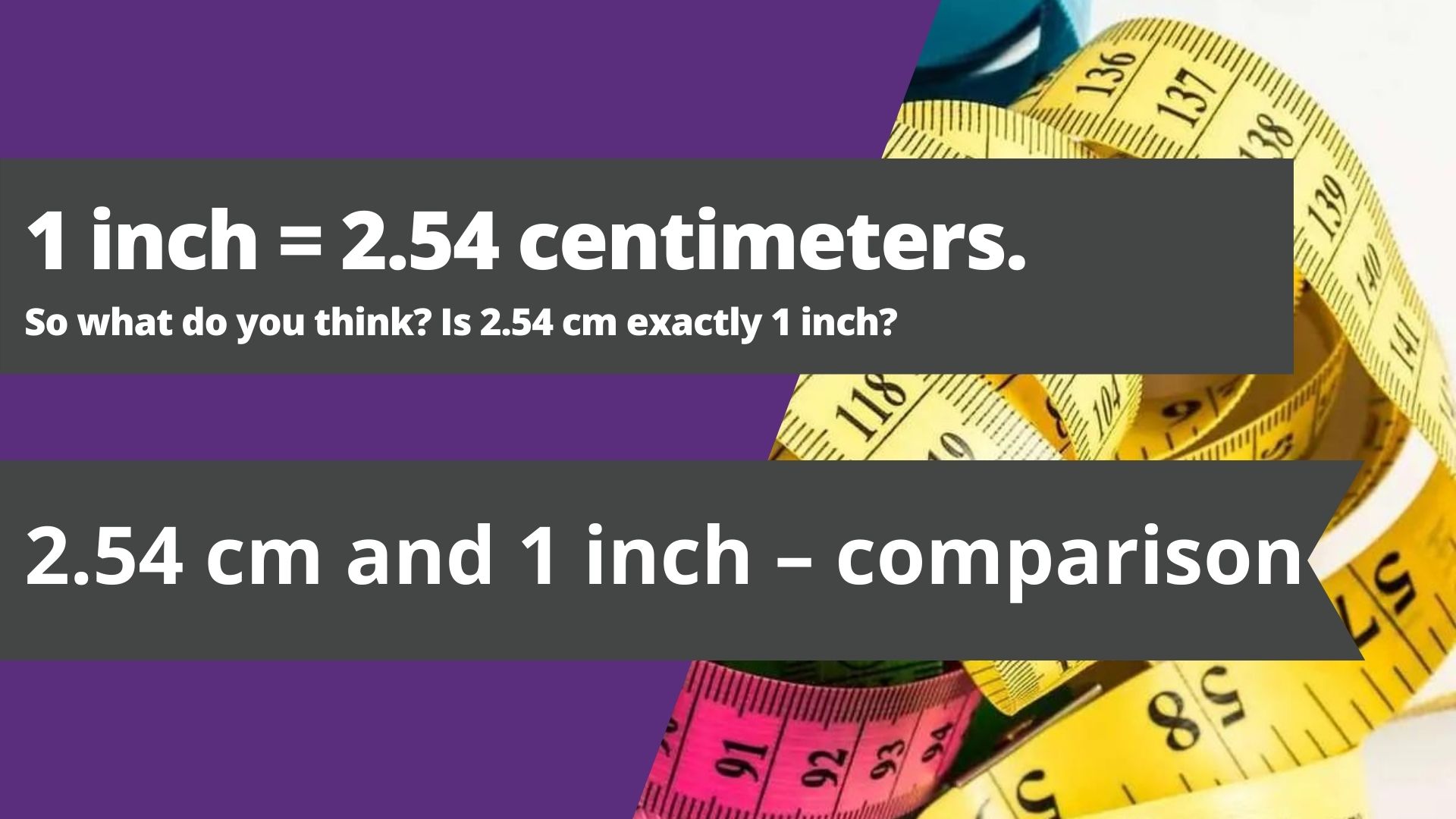2.54 cm and 1 inch – comparison