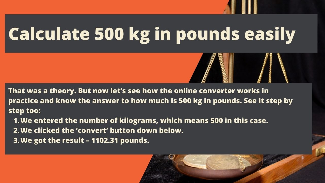Calculate 500 kg in pounds easily
