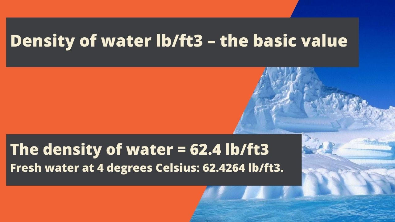 Density of water lb/ft3 – the basic value