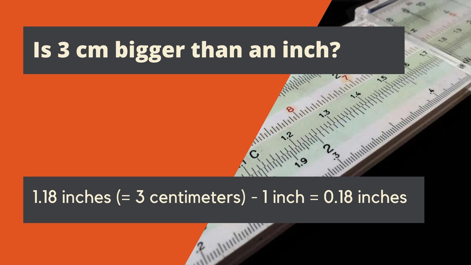 Is 3 cm bigger than an inch?